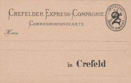 Allemagne Entier Postal Poste Privée Crefeld - Postcards