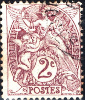 FRANCIA, FRANCE, TIPO “BLANC”, 2 C., 1900, FRANCOBOLLI USATI Yt:FR 108, Scott:FR 110 - Usati