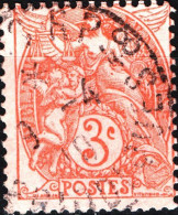 FRANCIA, FRANCE, TIPO “BLANC”, 3 C., 1900, FRANCOBOLLI USATI Yt:FR 109, Scott:FR 110 - Usati