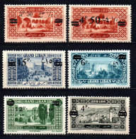 Grand Liban -  1926 - Tb Antérieurs Surch   - N° 75/77/79/80/81/83  - Neufs * - MLH - Neufs