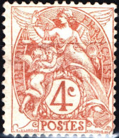 FRANCIA, FRANCE, TIPO “BLANC”, 4 C., 1900, FRANCOBOLLI USATI Yt:FR 110, Scott:FR 112 - Used Stamps