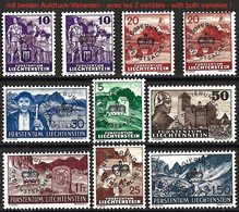 Liechtenstein 1934/37: REGIERUNGS+DIENST+SACHE Zu 21-28 Mi 20-27 ** MNH (Zu CHF 54.00) - Dienstmarken