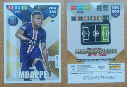 AC - 169 KYLIAN MBAPPE  PARIS SAINT GERMAIN  PANINI FIFA 365 2020 ADRENALYN TRADING CARD - Trading Cards