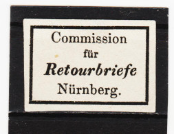 HOD212 B A Y E R N Commision Für RETOURBRIEFE Nürnberg SIEHE ABBILDUNG - Altri & Non Classificati