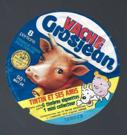 étiquette Fromage  Vache  Grosjean  8 Portions Tintin Et Ses Amis - Käse