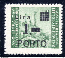 Istria Litorale Sloveno Segnatasse Porto 1 Lire Varietà "P" Stretta - Emissioni Locali/autonome