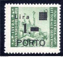 Istria Litorale Sloveno Segnatasse Porto 1 Lire Varietà "P" Stretta - Lokale/autonome Uitgaven
