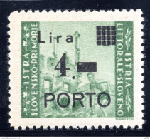 Istria Litorale Sloveno Segnatasse Porto Lire 4 Varietà Punto Tondo - Local And Autonomous Issues