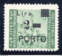 Istria Litorale Sloveno Segnatasse Lire 2 Porto Varietà Punto Tondo - Ortsausgaben/Autonome A.