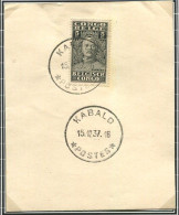 Congo Kabalo Oblit. Keach 7A2 Sur C.O.B. 135 Sur Papier Libre Le 15/12/1937 - Brieven En Documenten