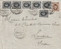 Egypte Jolie Lettre Cairo Pour La Suisse 1925 - Cartas & Documentos