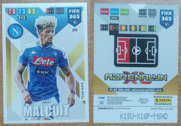 AC - 273 KEVIN MALCUIT  SSC NAPOLI  PANINI FIFA 365 2020 ADRENALYN TRADING CARD - Tarjetas