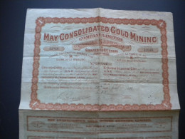 AFRIQUE Du SUD - MAY CONSOLIDATED GOLD MINING - Mine D Or 1899 - Mijnen