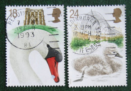 BIRD Abbotsbury Swannery SWAN (Mi 1426-1427) 1993 Used Gebruikt Oblitere ENGLAND GRANDE-BRETAGNE GB GREAT BRITAIN - Gebraucht