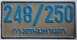 PLAQUE D'IMMATRICULATION - THAÏLANDE - BANGKOK - BLANC ET BLEU - AUTOMOBILE PRIVEE AYANT PLUS DE 7 SIEGES (FOURGONNETTE) - Nummerplaten