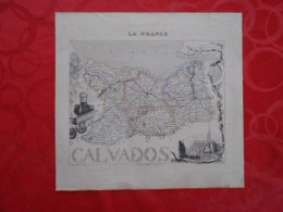 CARTE VUILLEMIN DEPARTEMENT DU CALVADOS (14) - Carte Geographique