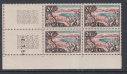 France N° 981 XX Baie D'Ajaccio  En Bloc De 4 Coin Daté Du  6 . 7. 54 ; Sans Trait Sans Charnière, TB - 1950-1959