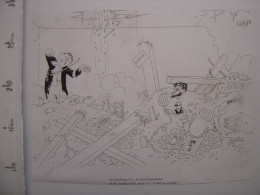 Affichette Francais Anglais MUSIQUE Violon WWII Au 3e V1 Il Sera Exacteme DUBOUT - Affiches