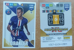 AC - 168 JULIAN DRAXLER  PARIS SAINT GERMAIN  PANINI FIFA 365 2020 ADRENALYN TRADING CARD - Trading Cards