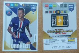 AC - 168 JULIAN DRAXLER  PARIS SAINT GERMAIN  PANINI FIFA 365 2020 ADRENALYN TRADING CARD - Trading-Karten