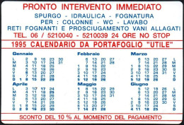 ITALIA 1995 - CALENDARIO TASCABILE - PRONTO INTERVENTO IMMEDIATO - SPURGO / IDRAULICA / FOGNATURA / DERATTIZZAZIONE - I - Small : 1991-00