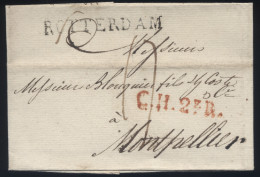 LsC Griffe Rotterdam C.H.2f.R. 03/01/1811 Pour Montpellier - 1792-1815: Départements Conquis