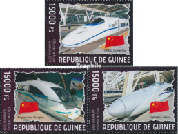 Guinea 10283-10285 (kompl. Ausgabe) Postfrisch 2014 Züge - República De Guinea (1958-...)