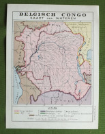 BELGISCH CONGO.  KAART DER WATEREN. - Geografia