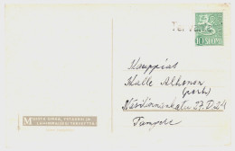 Tervaniemi, Finland Local Single Line Postmark ~ 1954 Christmas Postcard To Tampere - Lettres & Documents