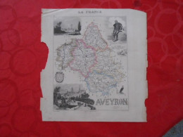 CARTE VUILLEMIN DEPARTEMENT DES BOUCHES DE L'AVEYRON (12) - Carte Geographique