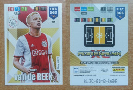 AC - 296 DONNY VAN DE BEEK  AFC AJAX  PANINI FIFA 365 2020 ADRENALYN TRADING CARD - Tarjetas