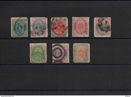 DANEMARK 1875 Yvert 23-25 + 26A-29 Dentélé 14x 13,5 Oblitéré, Cote : 233 Euros - Used Stamps