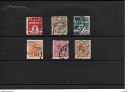 DANEMARK 1913 Yvert 70-72 + 79-80 + 82 Oblitéré, Cote : 17.80 Euros - Used Stamps