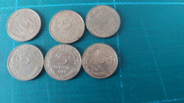 Lots De 6 Pièces De 5 Centimes De Francs 1966+1973+1983+1992+1992x2  Semeuse - Autres & Non Classés