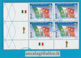 USATI ITALIA 2006 - Ref.1023C "ITALIA CAMPIONE DEL MONDO" 1 Val. In Quartina Con Appendici - - 2001-10: Usados