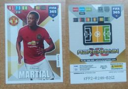 AC - 79 ANTHONY MARTIAL  MANCHESTER UNITED  PANINI FIFA 365 2020 ADRENALYN TRADING CARD - Trading-Karten