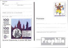 BRD PSo18 Amtliche Sonderpostkarte Gebraucht 1989 Mainzer Karneval - Autres & Non Classés
