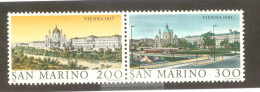 San Marino 1981 Famous Cities Vienna MNH ** Se-tenant Pair - Gebruikt