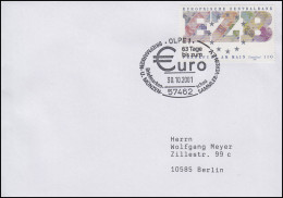 2000 EZB, EF Brief SSt Olpe Briefmarkenschau & 63 Tage Bis Zum Euro 30.10.2001 - Monnaies