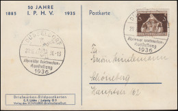 Briefmarken-Bildpostkarte Verlag Schaubek 50 Jahre I.P.H.V. DÜSSELDORF 20.6.36 - Esposizioni Filateliche