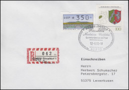 1663 Nordrhein-Westfalen, MiF Not-R-Zettel 40210 Düsseldorf R-FDC ESSt 12.8.1993 - R- & V- Vignette