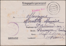 Kriegsgefangenenpost Stalag XI B, Tarnstempel 23.2.1944, Nach Frankreich - Feldpost 2e Guerre Mondiale