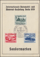 686-688 IAA Berlin 1939 Auf Gedenkblatt Dresdner Bank ESSt Berlin-Charl. 17.2.39 - Cars
