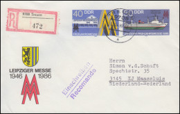 U 4 Leipziger Messe 1986 Als Brief Per Einschreiben TREUEN 3.4.1989 Nach Holland - Sonstige & Ohne Zuordnung