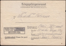 Kriegsgefangenenpost M.-Stammlager VII A Vom 19.3.1944 Nach Paris/ Frankreich  - Feldpost 2e Guerre Mondiale