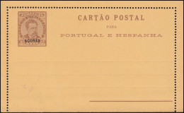 Portugal Kartenbrief K1 Luis I Mit Aufdruck Azores / Azoren 1887, Ungebraucht ** - Açores