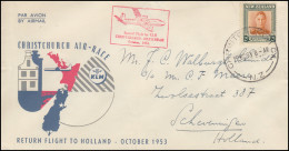 KLM-Luftpost Spezialflug Christchurch Air-Race Amsterdam Oktober 1953, 12.10.53 - Poste Aérienne