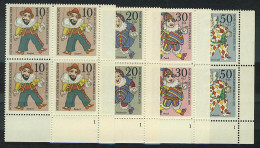 373-376 Wofa Marionetten 1970, Vbl FN1 Satz ** - Unused Stamps