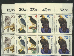 442-445 Jugend Greifvögel 1973, OR-Vbl Satz ** - Unused Stamps