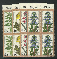 573-576 Wofa Waldblumen 1978, Vbl Oberrand Satz ** - Unused Stamps